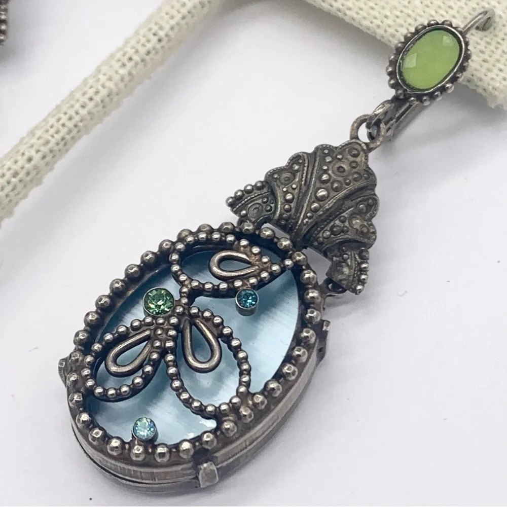 Sorrelli Blue & Green Crystal Gem Earrings